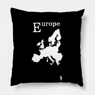 Europe, white map and name. Pillow