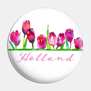 Holland Watercolor Tulip Flower Floral Garden Women Girls Gardener Gift Pin