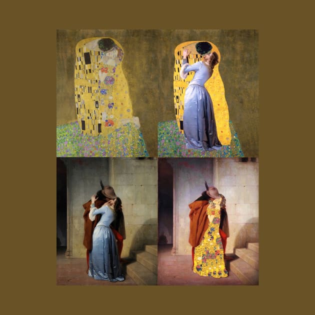 Klimt & Hayez kiss pop art by Illusory contours