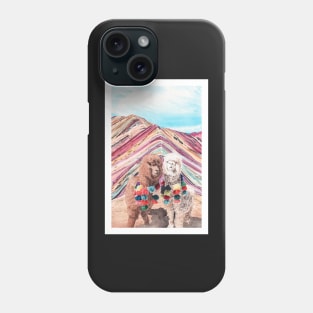 Llama Rainbow Mountain, Peru Phone Case