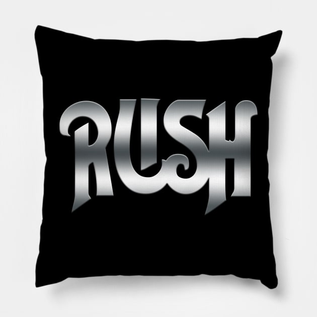 Rush - Metallic Logo Pillow by RetroZest