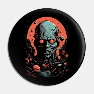 Cosmic Horror Space Zombie Alien Pin