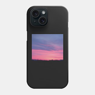 clouds sunset winter evening aesthetic photography pink violet blue orange Phone Case