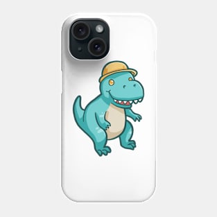 Cute t-rex with hat, dino, dinosaur Phone Case