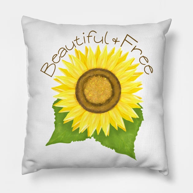 Beautiful and Free Pillow by BlackSheepArts