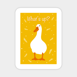 What’s up duck? White Pekin Duck with feathers and polka  dots Magnet