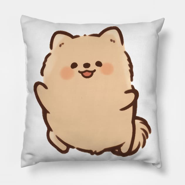 Cute Pomeranian Dancing Pusheen Style Pillow by SundayDonuts