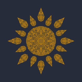 Marigold and Indigo Sun Mandala T-Shirt