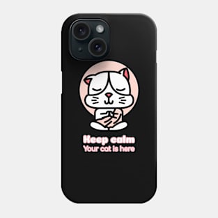 Cute and funny calm cat desing Phone Case