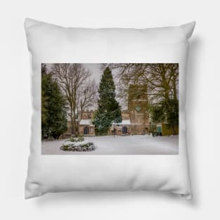 Snowy St Botolph's Church, Rugby, Warwickshire Pillow