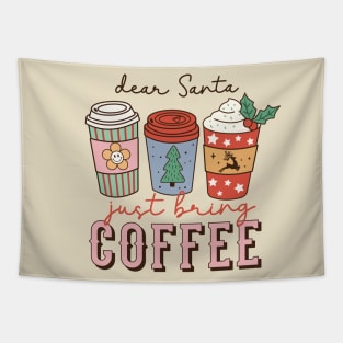 Funny Retro Dear Santa Coffee Holiday Christmas Tapestry