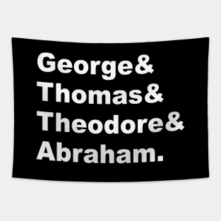 Mt Rushmore President Names (White) Tapestry