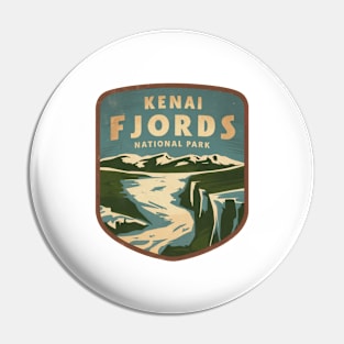 Kenai Fjords National Park Vintage Emblem Pin