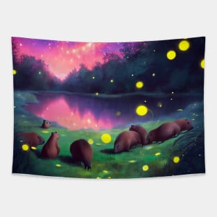 capybara Aurora Tapestry