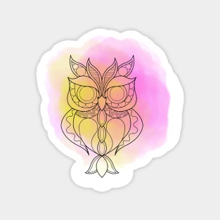 watercolor tribal owl Magnet