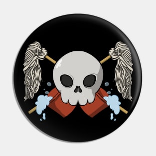 Janitors crew Jolly Roger pirate flag (no caption) Pin