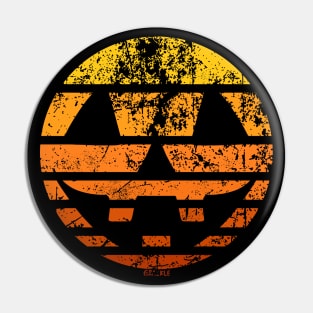 Jack-O-Lantern Retro Sunset (Distressed Version) Pin