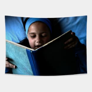 Bookworm in blue Tapestry