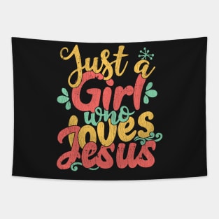 Just A Girl Who Loves Jesus Christian Gift product Tapestry