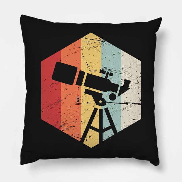 Retro 70s Space Telescope Icon Pillow by MeatMan