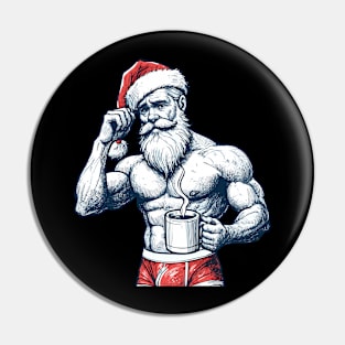 Santa Claus with coffee Pin