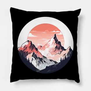 Red Sun Mountain Pillow