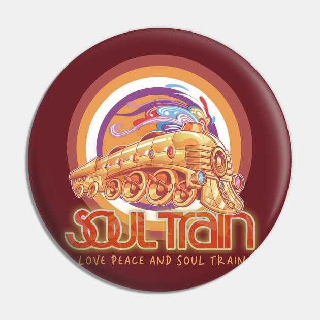 Love Peace and Soul Train Pin by OnimakoArt