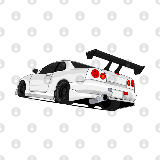 Disover SKYLINE GTR R34 WHITE - Nissan Skyline Gtr R34 - T-Shirt