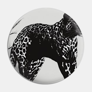 Leopard Shadow Silhouette Anime Style Collection No. 182 Pin