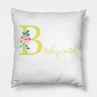 Yellow Floral Bridesmail illustration Pillow