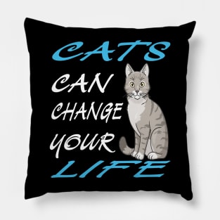 Cat can change your life-v3 Pillow