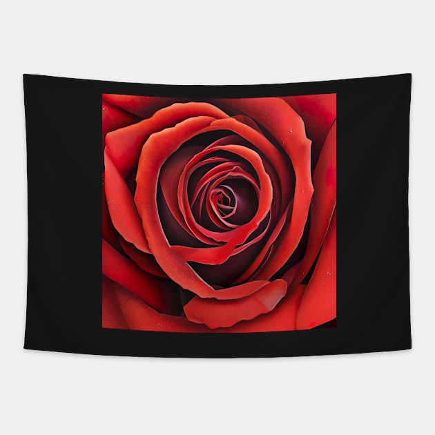 Red rose Tapestry by artsyworldart