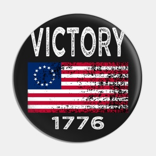 Betsy Ross Flag Victory 1776 USA Pin