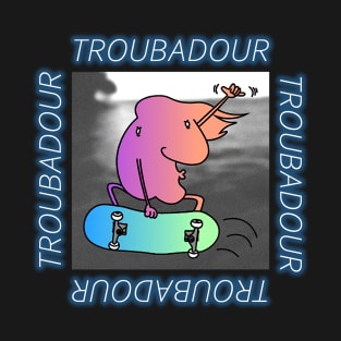 Troubadour shiny skateboard T-Shirt