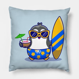 Cute Penguin Summer Pillow