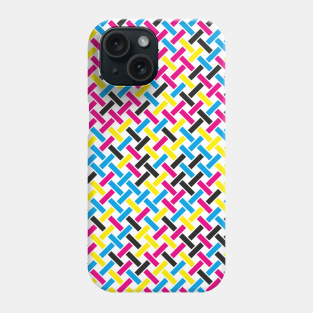 CMYK Colour Weave Pattern (White) Phone Case