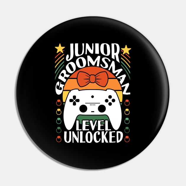 Junior Groomsman Level Unlocked Wedding Party Pin by Tesszero