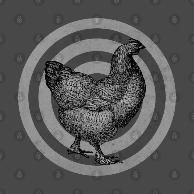 Vintage Hen Label BW by CTShirts