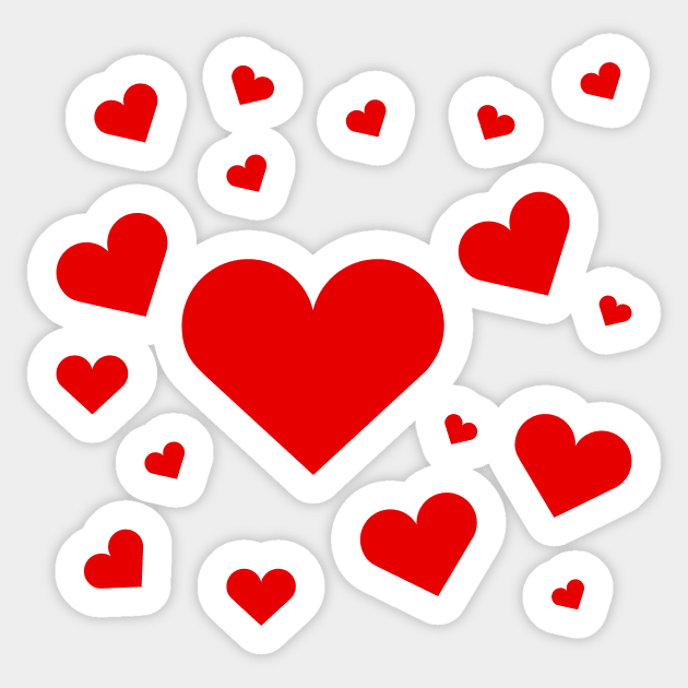 Red heart' Sticker