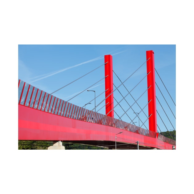 Red Bridge, Suspension Bridge, Mersch, Luxembourg, Europe by Kruegerfoto