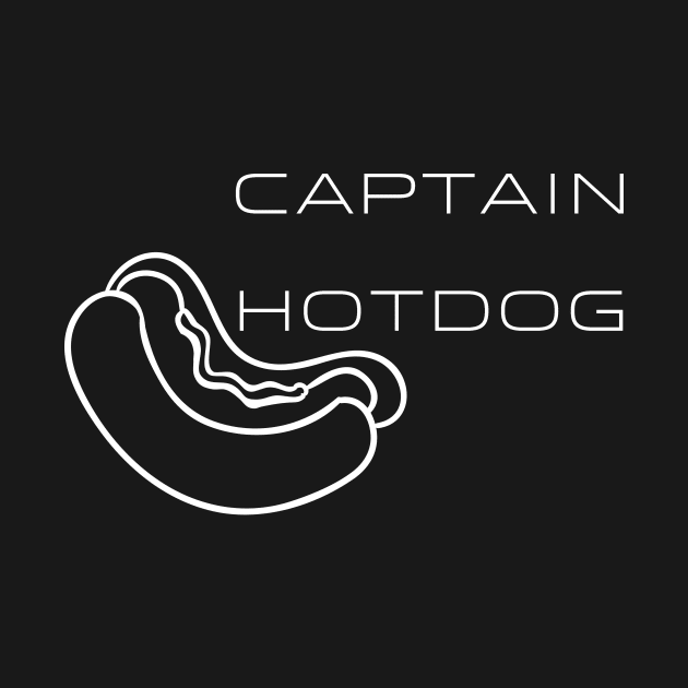 Captain Hotdog Typography White Design by Stylomart