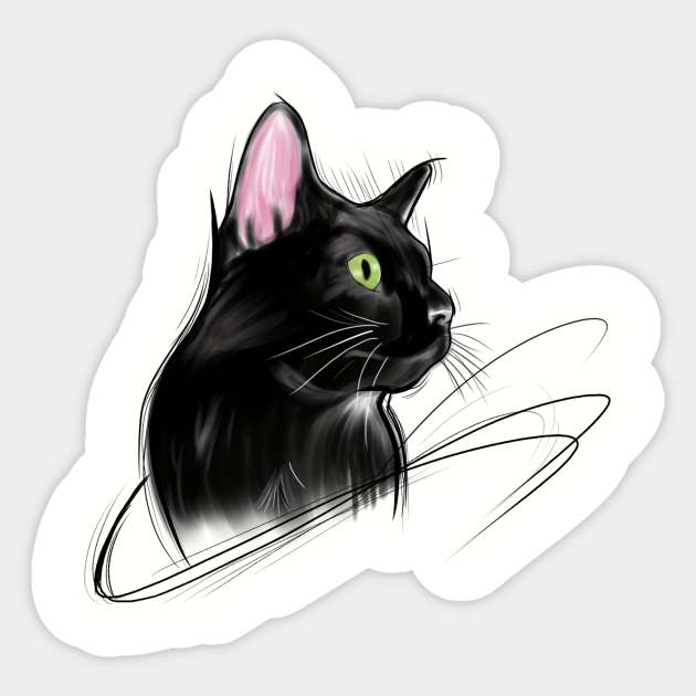 Love for Black Cats - Black Cat - Sticker