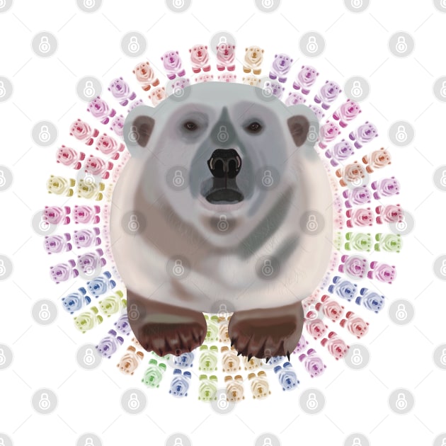 Polar Bear on rainbow bear pattern by KateVanFloof