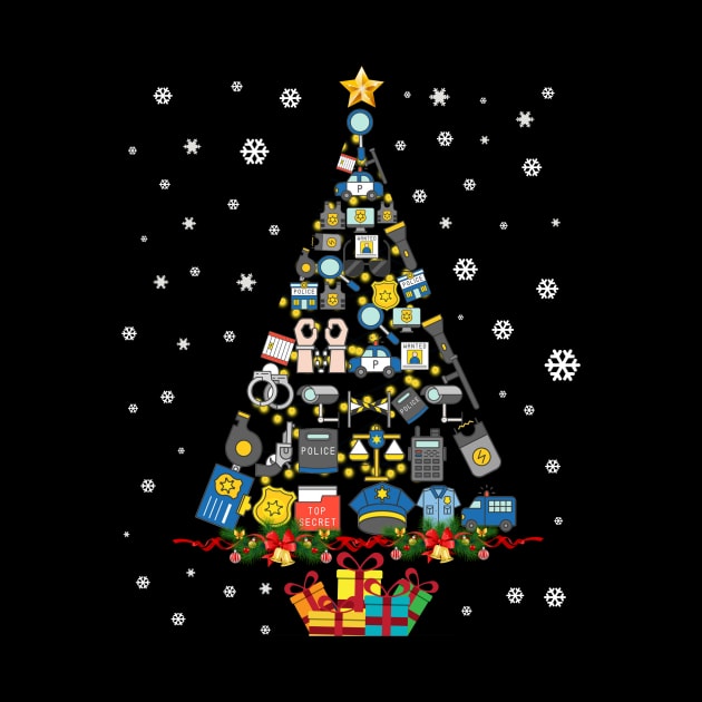 Funny Merry Christmas Police Christmas Tree by schaefersialice