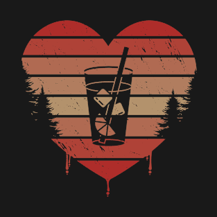 Cute Red Vintage Heart Lemonade Valentine day Love Gift Idea T-Shirt