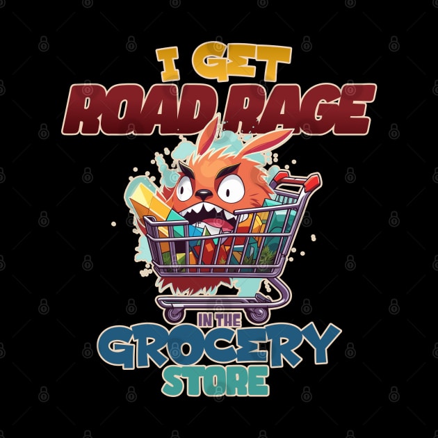 I Get Road Rage in the Grocery Store Funny Shopping Cart by DanielLiamGill