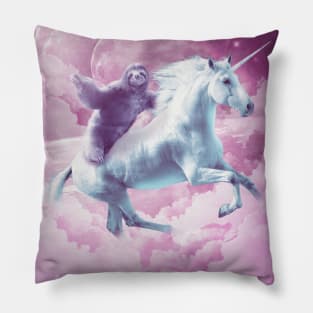 Epic Space Sloth Riding On Unicorn Pillow