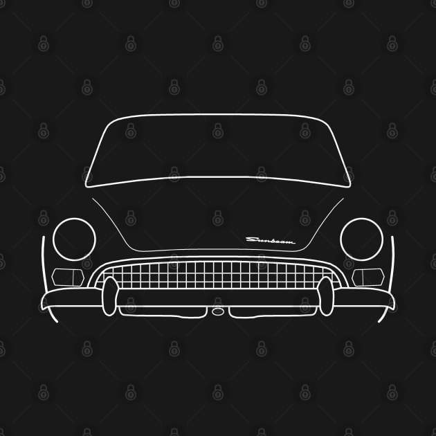 Sunbeam Tiger Mk II classic 1960s British car white outline graphic by soitwouldseem