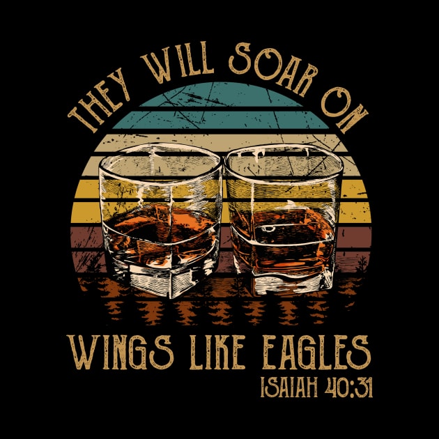 They Will Soar On Wings Like Eagles Drink-Whiskey Glasses by Maja Wronska