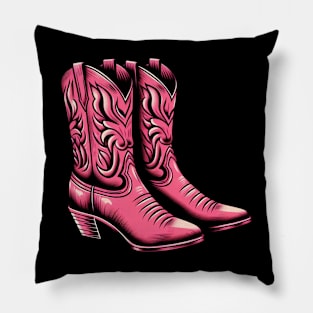 Pink cowboy boots Pillow